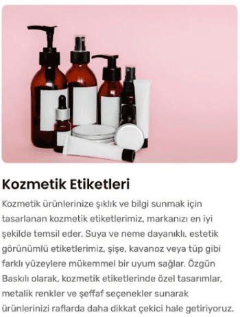 KOZMETİK ETİKETLER